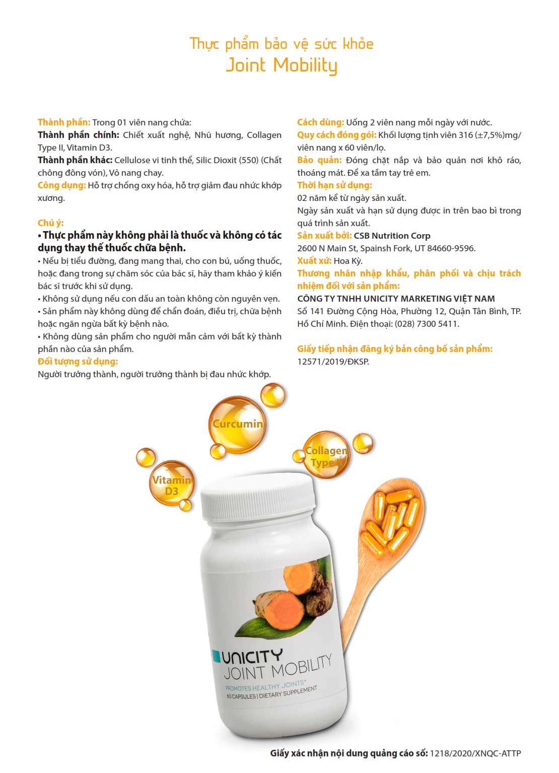 Thực phẩm bảo vệ sức khỏe Joint Mobility – Hỗ trợ xương khớp - Hình ảnh 2